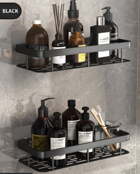 Premium No-Drill Space Aluminum Shower Caddy - Strong Suction Bathroom Shelf
