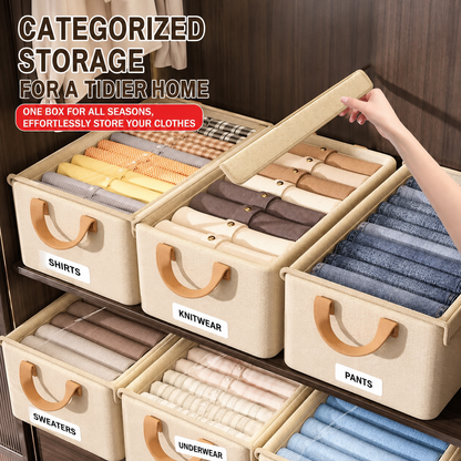 Premium Foldable Steel Framework Storage Box - Stackable Closet Organizer