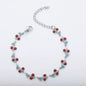 dainty sweet cherry charm link bracelet with playful shimmering summer wristwear design