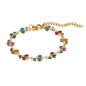 dainty sweet cherry charm link bracelet with playful shimmering summer wristwear design