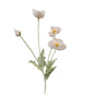 realistic faux silk poppy flowers in elegant champagne pink color on a clean white background