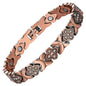 premium titanium steel magnetic therapy bracelet in vintage bronze color displaying a detailed view of its structured charms and internal elements