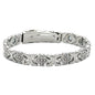 premium titanium steel magnetic therapy bracelet variant in classic silver color showcasing secure closure and internal wellness elements