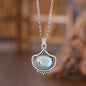 vintage palace style blue gemstone jewelry set with antique silver necklace and earrings